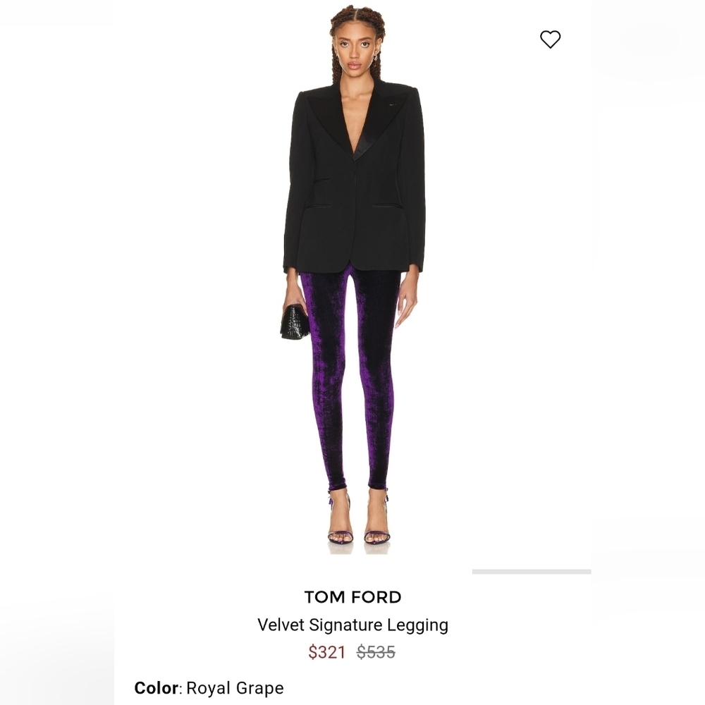 Tom Ford / Royal Grape/ Velvet Signature Leggings- W Sz Medium - Picture 8 of 9